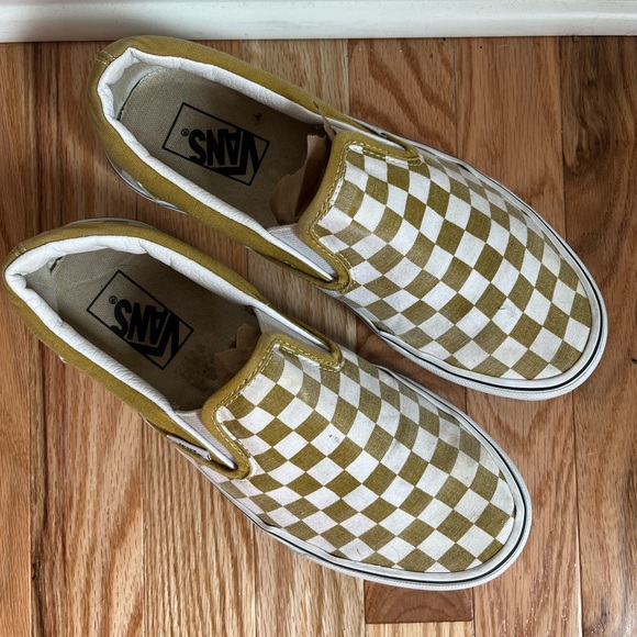 Green and White Checkerboard Vans - Picture 4 of 4